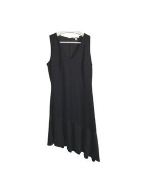 Bar III Black Midi Dress Womens Medium Asymmetrical Hem Sleeveless